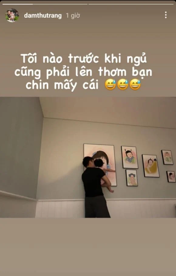 Đàm Thu Trang đăng tải hình ảnh khoe tổ ấm hạnh phúc. Cô viết: 