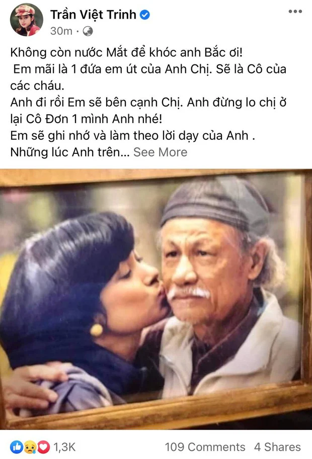 Việt Trinh đã viết một bức tâm thư xúc động gửi về cố đạo diễn Lê Cung Bắc: 