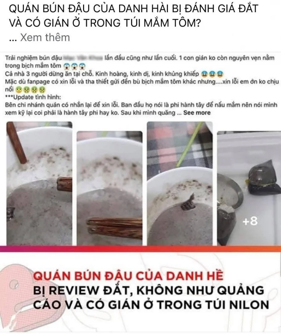 Quán ăn bún đậu của Mạc Văn Khoa bị tố có gián, giá bán cao hơn 20% so với thị trường. Ngay sau đó, Mạc Văn Khoa thẳng thắn chia sẻ: 