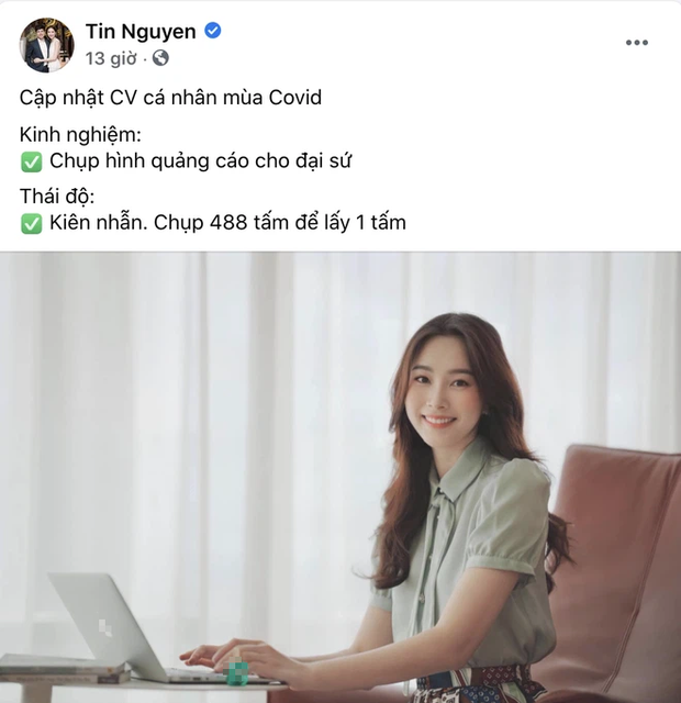 Mới đây, ông xã Đặng Thu Thảo - doanh nhân Trung Tín đã đăng tải hình ảnh xinh xỉu của Đặng Thu Thảo đính kèm bản CV: 