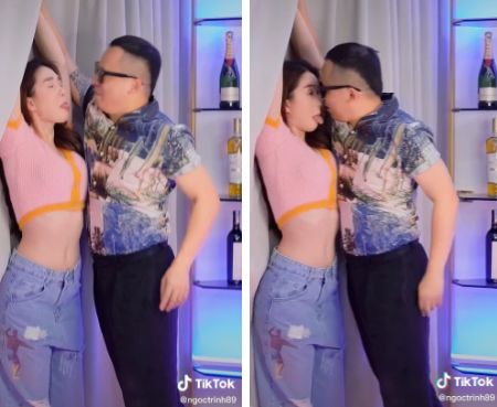Ngọc Trinh đăng tải clip bị Vũ Khắc Tiệp có ý định hôn nhưng lại khiến dân tình bật cười vì Ngọc Trinh đáp trả bằng cách phun nước bọt vào mặt anh. Đây không phải là lần đầu tiên Vũ Khắc Tiệp và Ngọc Trinh đăng những nội dung thân mật như vậy lên mạng xã hội. Cách đây vài ngày Ngọc Trinh và Vũ Khắc Tiệp đã có một ngày làm việc chung. Tuy nhiên cả hai cũng đã có nhiều hành động gần gũi khiến cư dân mạng nổ ra tranh cãi.