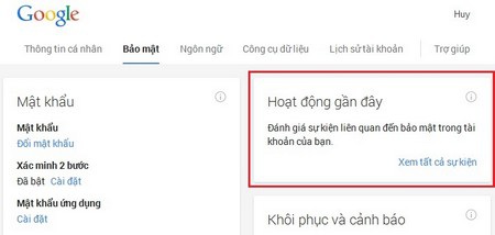 Nên thận trọng trước những hoạt động lạ trên Gmail
