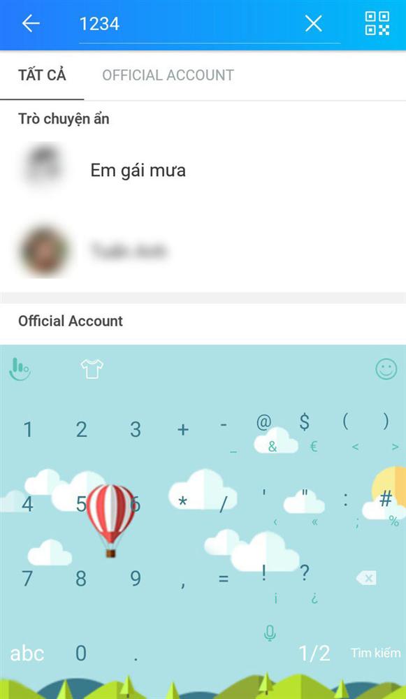 Tìm kiếm tin nhắn ẩn bằng mã PIN.