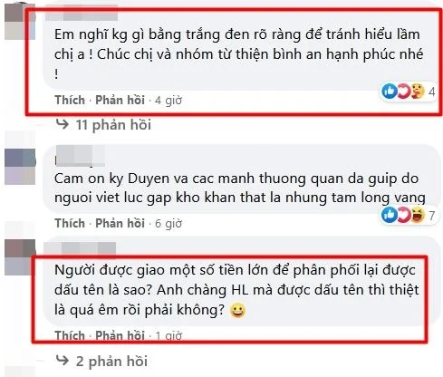 MC Kỳ Duyên cập nhật số tiền từ thiện gửi về Việt Nam là 27.000 USD (tương đương 622.319.337 triệu đồng) của các mạnh thường quân (MTQ) ở Mỹ đóng góp vào quỹ hỗ trợ các suất ăn cho những bác sĩ, y tá tuyến đầu chống dịch ở quê nhà. Một MTQ trong nước đang thay Kỳ Duyên và phía hải ngoại hàng ngày thực hiện công việc nấu cơm hỗ trợ này. Bên cạnh lời động viên, một bộ phận dân mạng lại chất vấn MC hải ngoại về số tiền từ thiện này. Trước tình hình đó, Kỳ Duyên đã lên tiếng phân trần. MC hải ngoại cho biết trong nhóm thiện nguyện, mọi người đều biết rõ thông tin ai đóng góp bao nhiêu nhưng ai cũng muốn riêng tư.