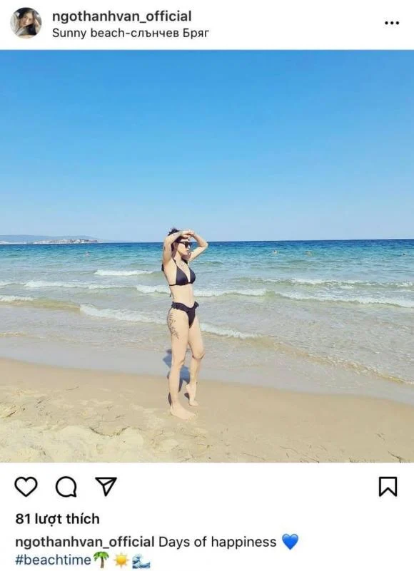 Ngô Thanh Vân hiếm hoi đăng ảnh diện bikini thả dáng bên bờ biển. Đã lâu lắm rồi khán giả mới lại thấy cô khoe body sang xịn mịn trước ống kính nên không ngớt lời khen ngợi. Bởi vậy mới nói, làm sao chàng trai trẻ Huy Trần không say mê cho được.