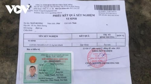 Bệnh viện Đa khoa Ngọc Hồng yêu cầu test Covid-19 nhưng lại không nhận cấp cứu (Ảnh: VOV)    