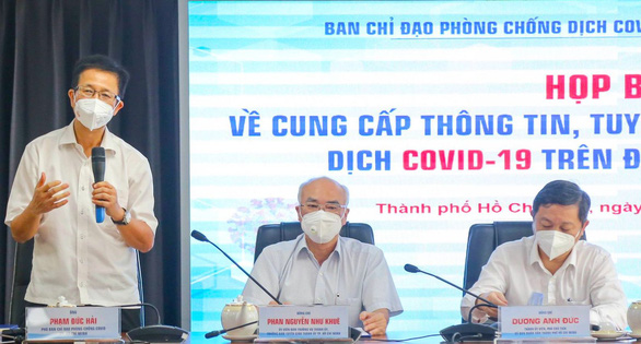 TP.HCM tổ chức họp báo thông tin về các giải pháp phòng chống dịch nâng cao từ ngày 23/8  (Ảnh: Tuổi Trẻ)    
