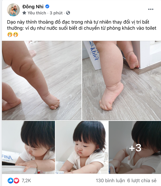 Đông Nhi chia sẻ loạt hình ảnh vô cùng hiếu động của con gái đầu lòng Winnie: 