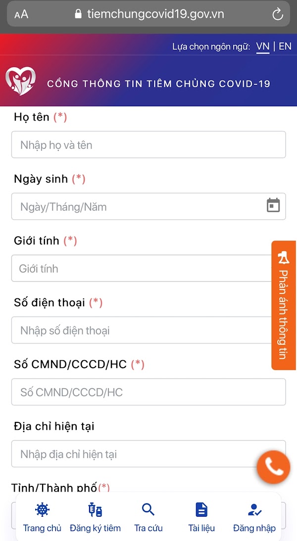 Bạn cần phải điền đầy đủ thông tin vào tất cả các mục có dấu (*).