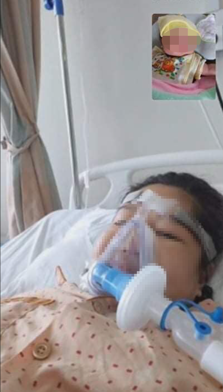 Chị Ngân phải mổ bắt con và chỉ được nhìn cháu qua điện thoại (Ảnh: Thanh Niên)