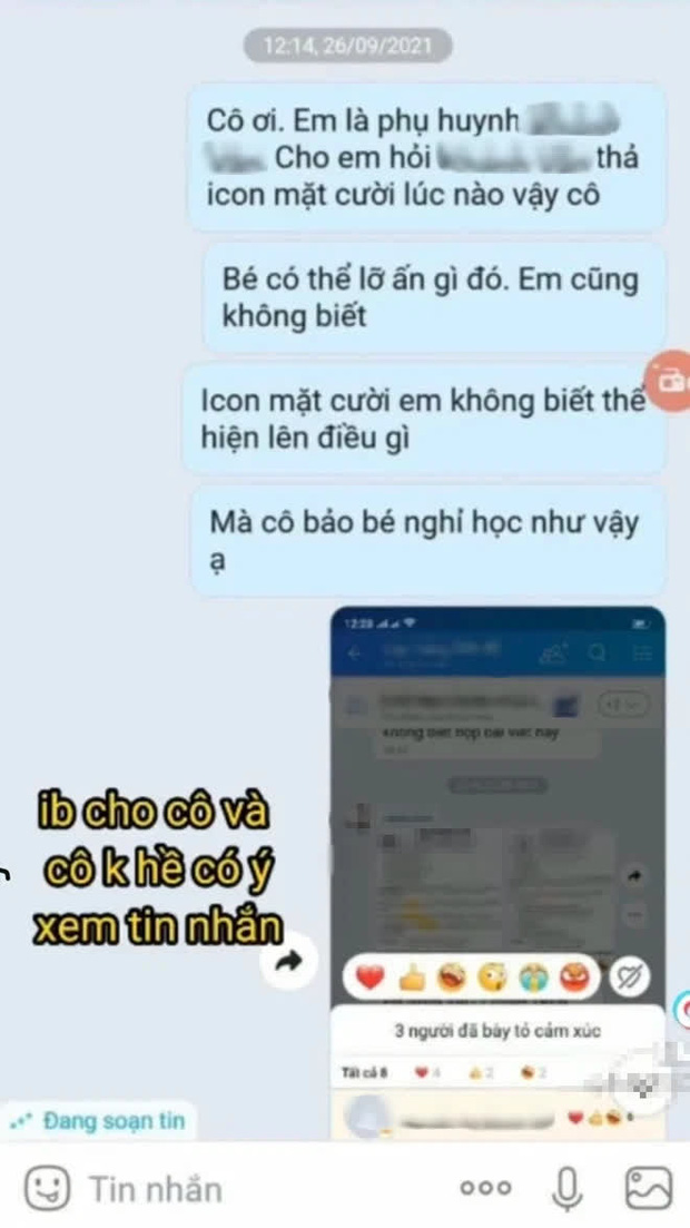 Phụ huynh học sinh nói rằng đã nhắn tin riêng để giải thích nhưng cô giáo không xem.