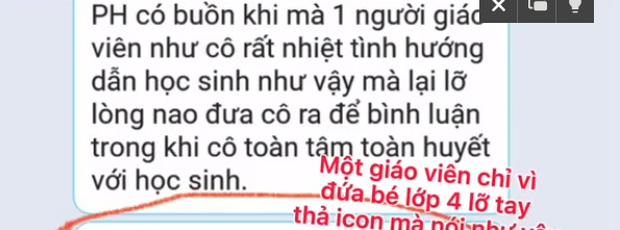 Cô giáo nhắn tin vào nhóm chung để giải thích về hành động của mình.