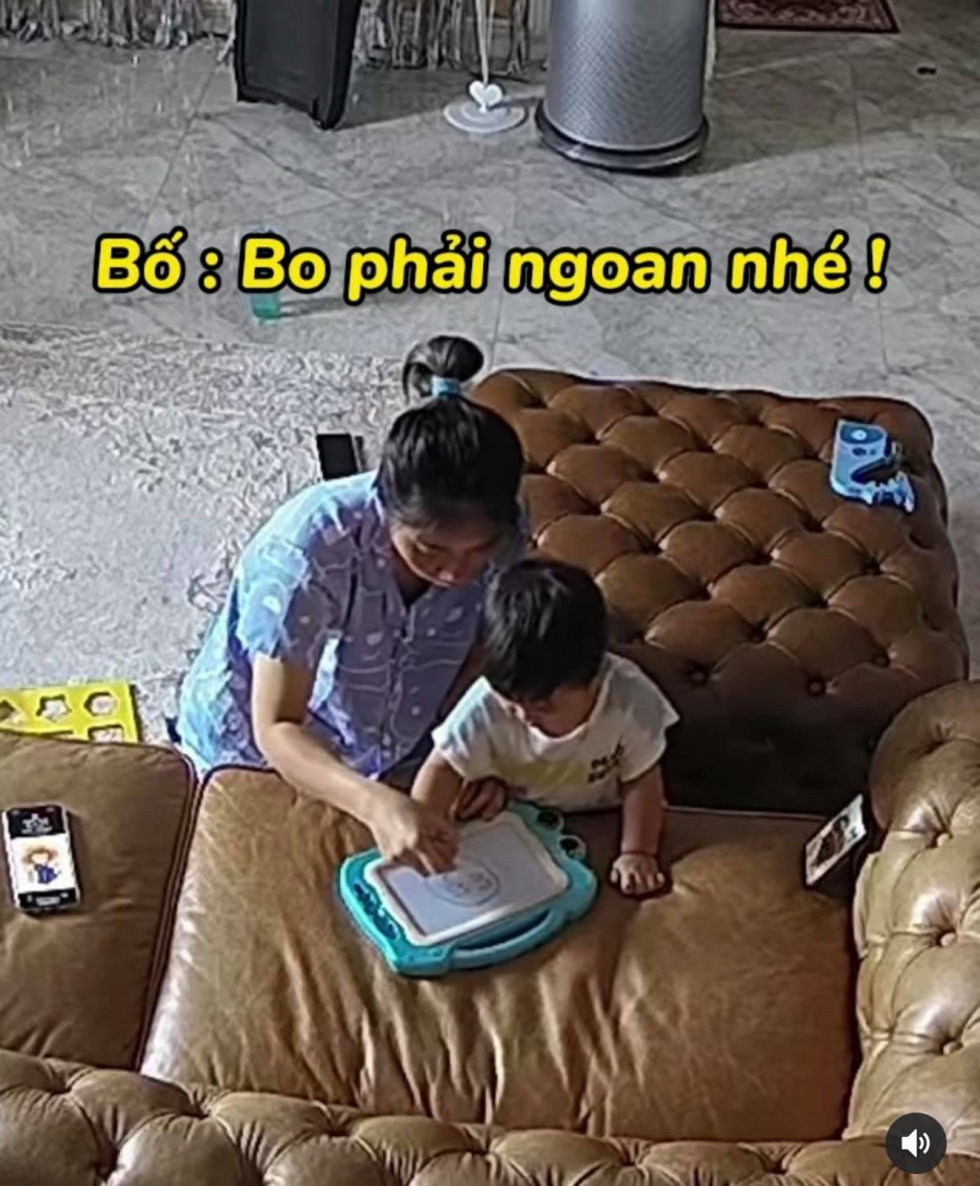 Mỗi câu nói mà bố Hải dặn dò bé Bo luôn ghi nhớ và còn hiểu được ý nghĩa của câu nói    
