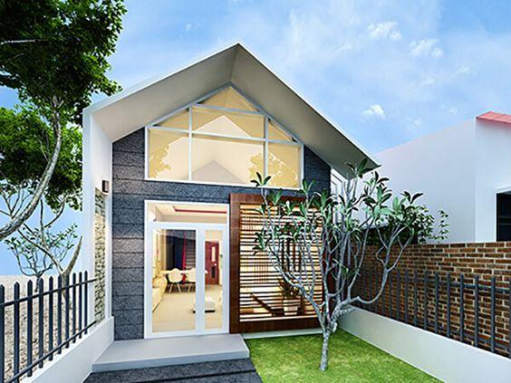 Mẫu nhà ống 1 tầng này có thể thiết kế bên trong với 2 phòng ngủ, 1 phòng khách, 1 phòng thờ yên tĩnh. Phía trước có khoảng sân rộng, thoáng đáng. 