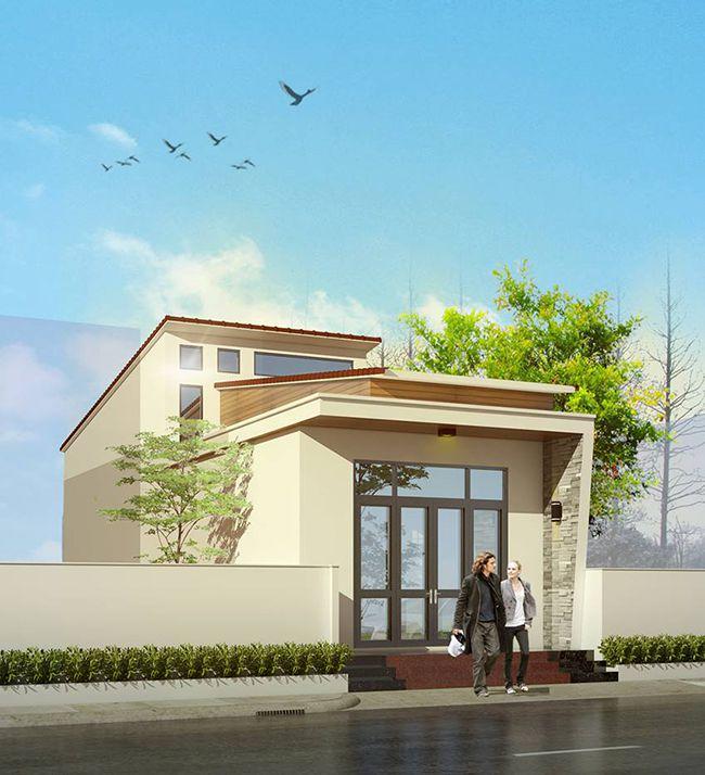 Mẫu nhà có gác mái lửng để gia tăng diện tích sử dụng.