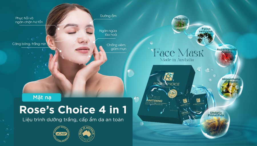 Mặt nạ Rose’s Choice 4 in 1 của Úc an toàn, lành tính và phù hợp mọi loại da