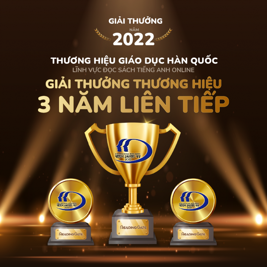 Reading Gate đã đạt giải thưởng thương hiệu giáo dục Hàn Quốc 3 năm liên tiếp