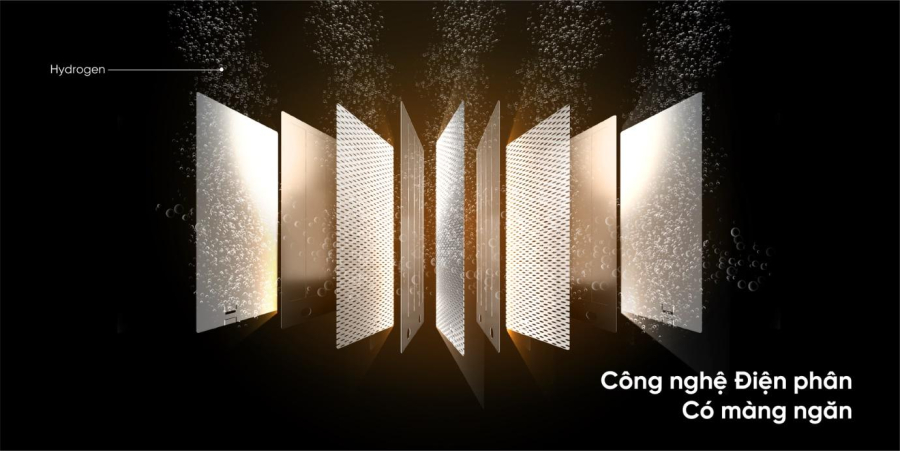 Các tấm điện cực có màng ngăn cao cấp giúp tăng gấp đôi hàm lượng Hydrogen