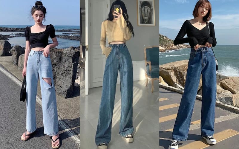 quan-jean-ong-rong-ket-hop-voi-ao-croptop