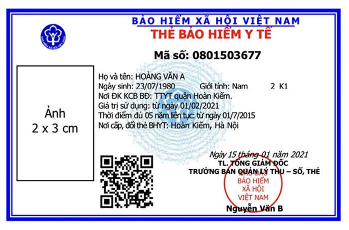Thẻ BHYT mẫu mới.