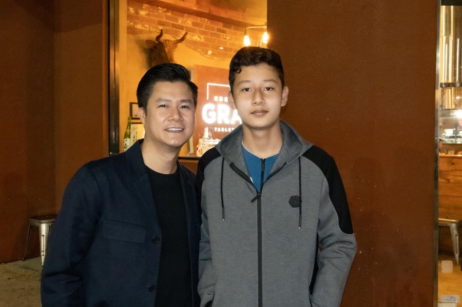 quang dung va con trai
