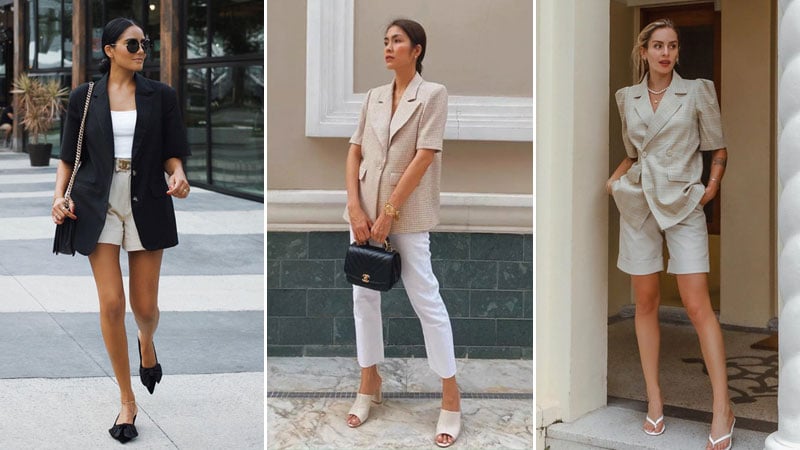 blazer tay ngan