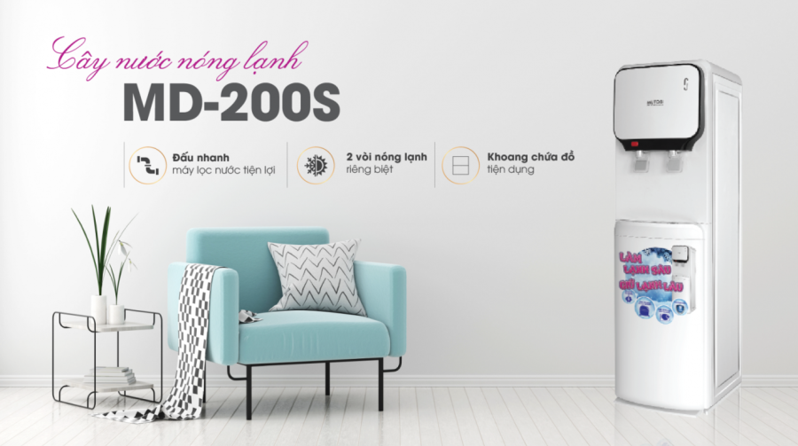 Mutosi MD-200S dùng công nghệ đấu nhanh vào máy lọc nước tiện lợi