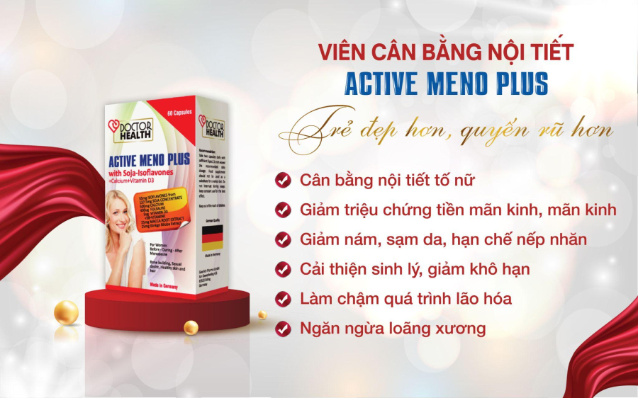 Viên cân bằng nội tiết Active Meno Plus mang tới tác động toàn diện cho chị em phụ nữ