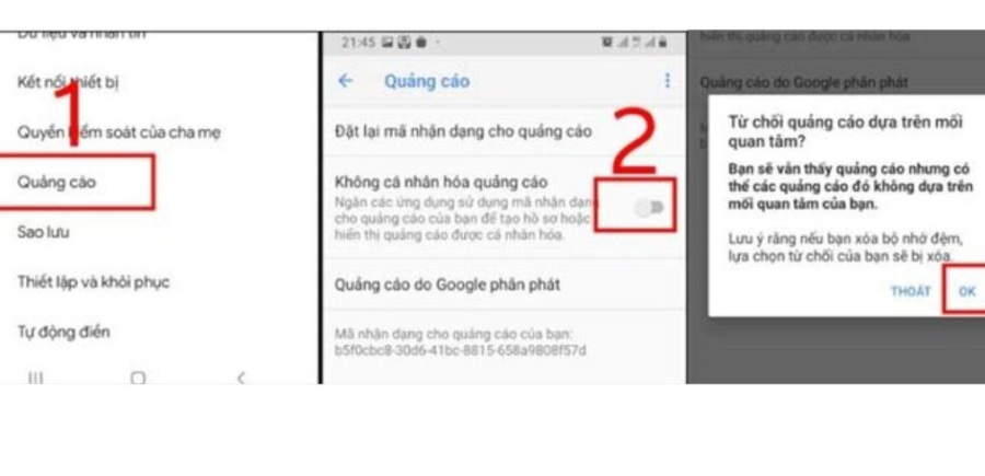 buoc 3 quang cao