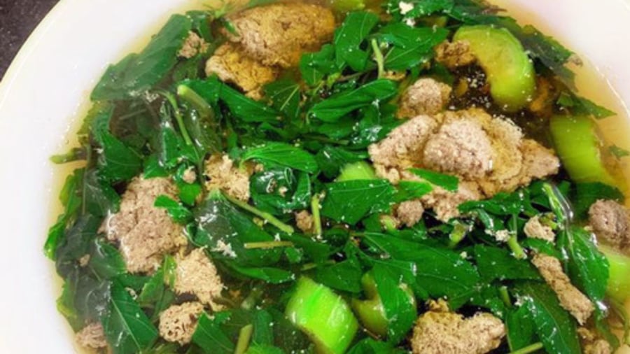 canh cua rau day