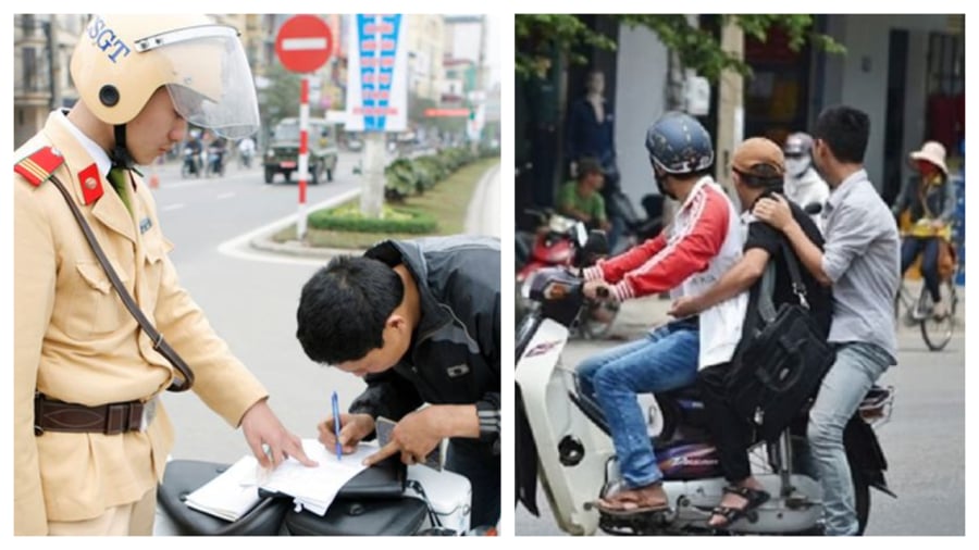 3 truong hop nay di xe may kep 3 khong lo bi csgt xu phat