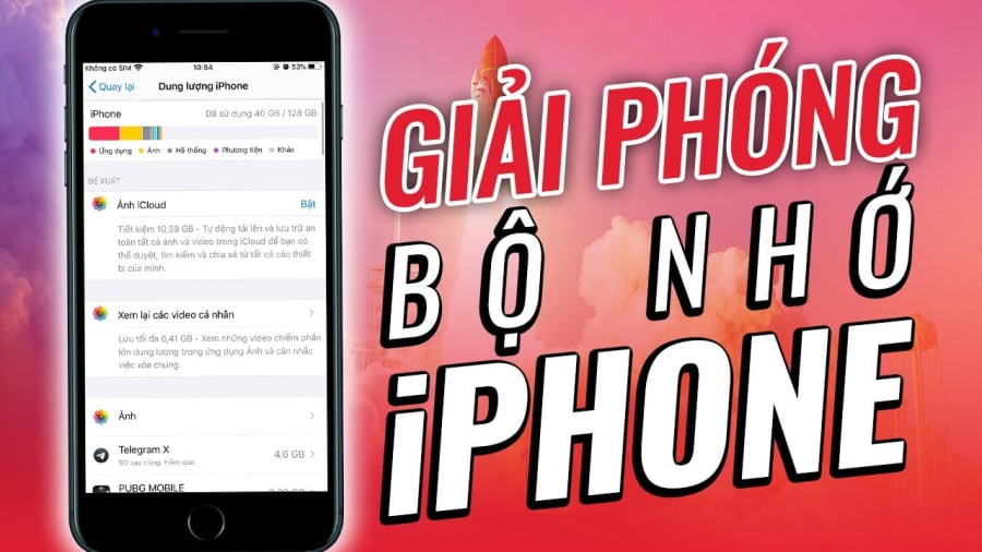 giai phong dung luong cho iphone