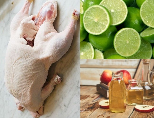 Dùng chanh để làm sạch lông vịt