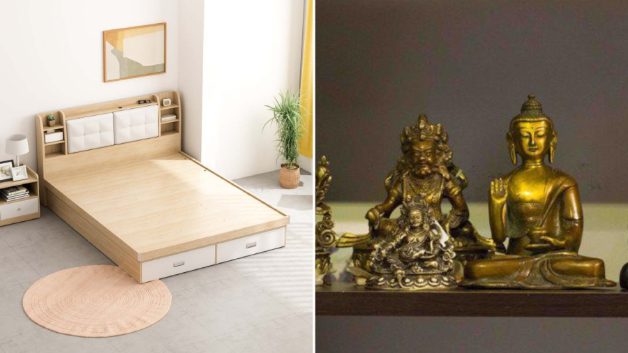 Đầu giường không để tượng thần Phật.