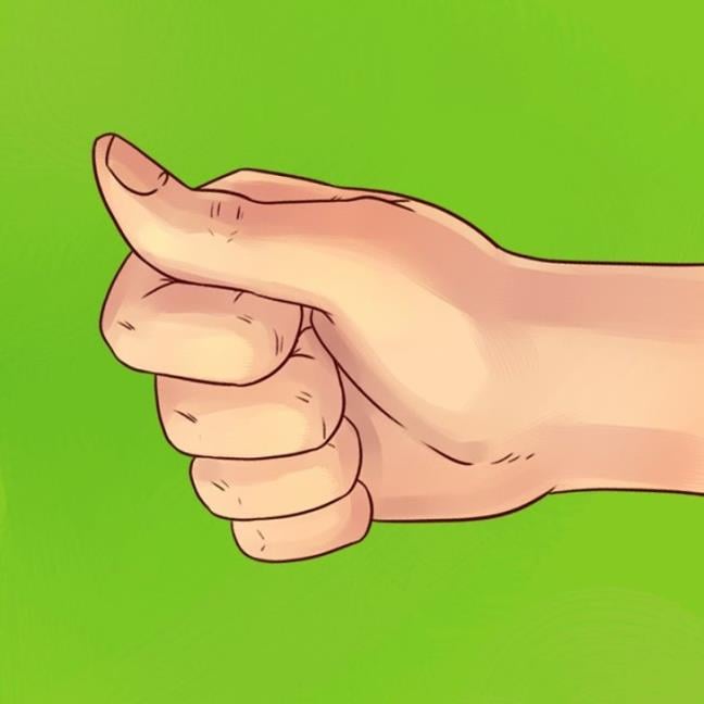 Ngón tay cái hướng lên trên