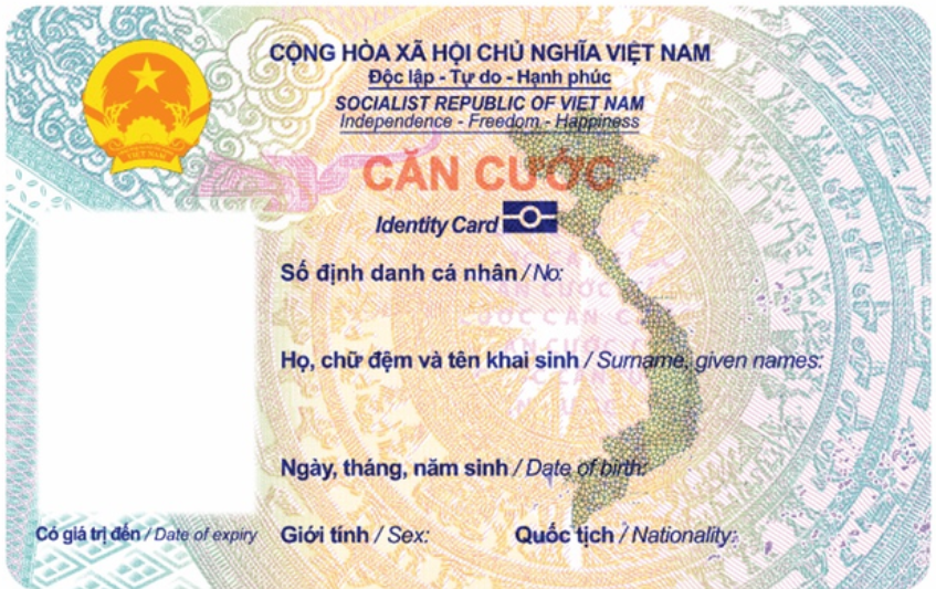 Mặt trước của mẫu thẻ căn cước cấp cho công dân từ 6 tuổi trở lên. Ảnh: Bộ Công an    