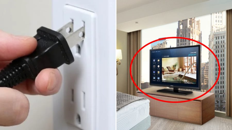 Nên rút phích cắm tivi và kiểm tra kỹ phòng nhà nghỉ, khách sạn để tránh tình trạng có camera quay lén trong phòng.