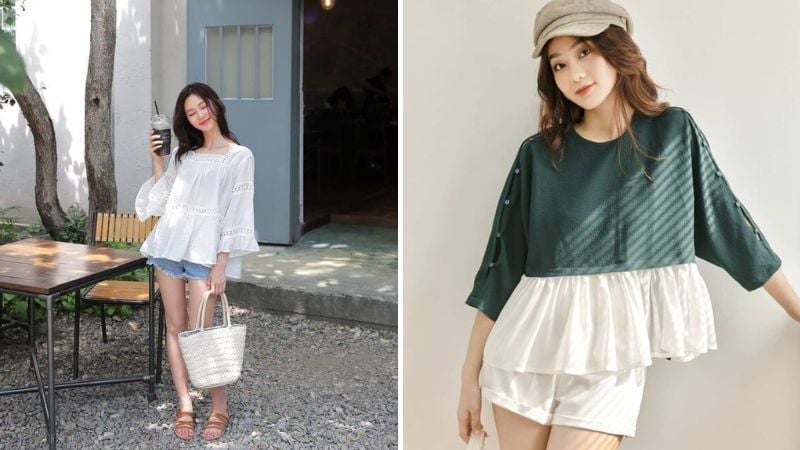 Phối quần short với áo baby doll dễ thương, trẻ trung