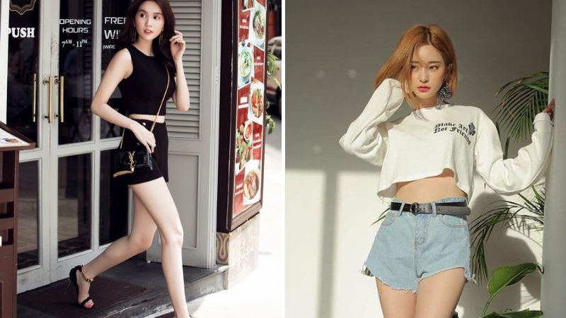 Quần short mix với áo croptop cá tính, thời thượng cho các bạn nữ