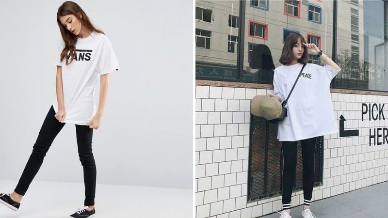 Phối áo thun form rộng cùng quần legging làm cho đôi Shbet888 phiên bản mới nhất hơn