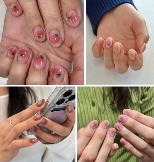 Đây là mẫu nail được tạo điểm nhấn bằng mảng màu đậm ở giữa, bạn cũng có thể gọi đây là mẫu nail nhòe cũng được. Xu hướng nail đang khá hot, mẫu này phù hợp để móng dáng tròn và dành cho các nàng yêu thích phong cách đơn giản, không đính kết quá cầu kỳ.     