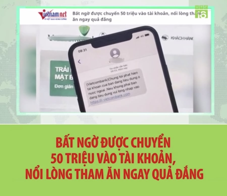 Cảnh giác khi nhận được tiền chuyển nhầm vào tài khoản