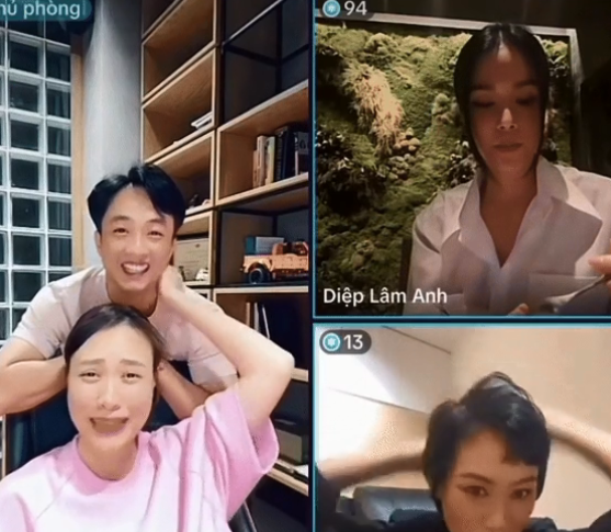 Diệp Lâm Anh im lặng khi Cường Đô La hỏi chuyện.