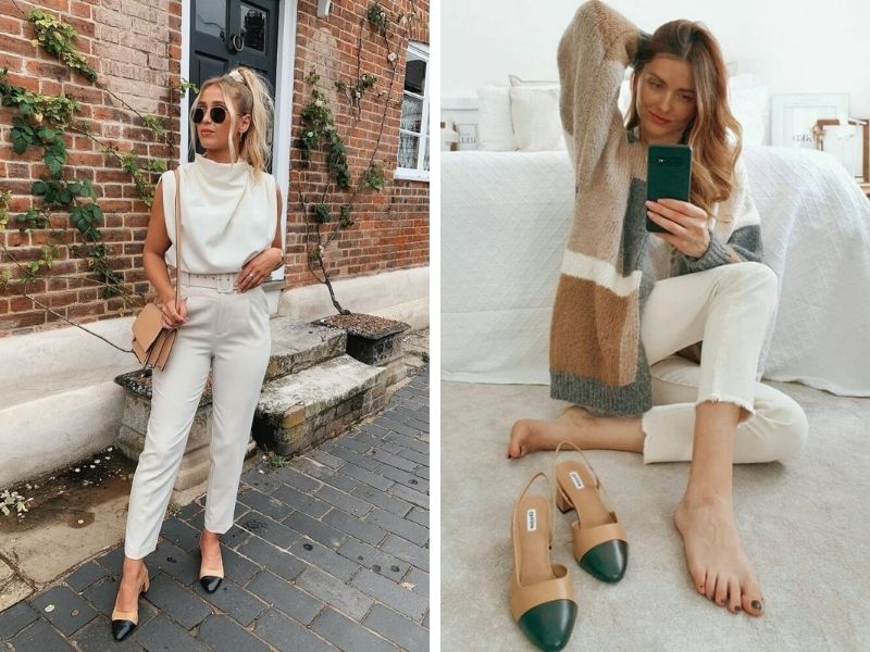 Ngoài ra đừng chỉ diện các kiểu giày slingback tối giản.