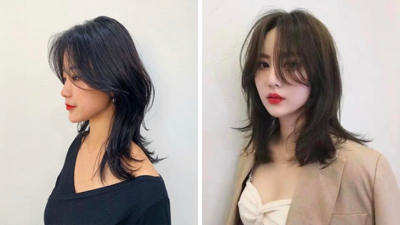 Kiểu tóc ngang vai đuôi cá được nhiều chị em yêu thích bởi khả năng thu nhỏ gương mặt.