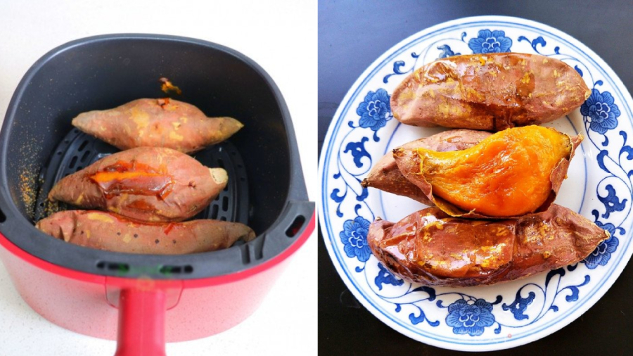 Ở nhà, bạn có thể nướng khoai bằng nồi chiên không dầu.
