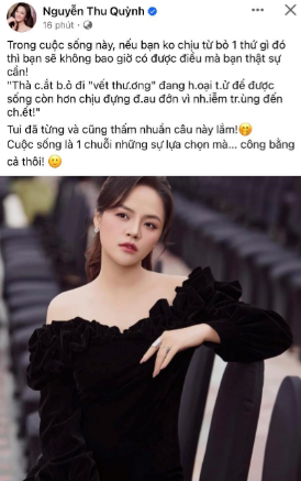 Bài viết mới nhất của Thu Quỳnh trên tài khoản cá nhân.