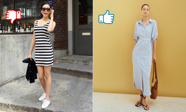 Kẻ ngang có thể khiến thân hình nhìn to hơn. 