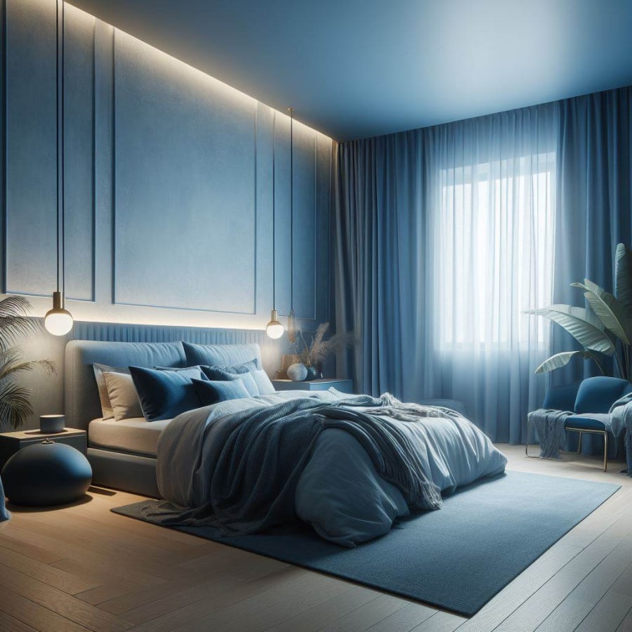 Để tăng cường sự thoải mái và giấc ngủ ngon, không gian có thể được trang hoàng với các phụ kiện như chậu cá nhỏ, đèn chùm