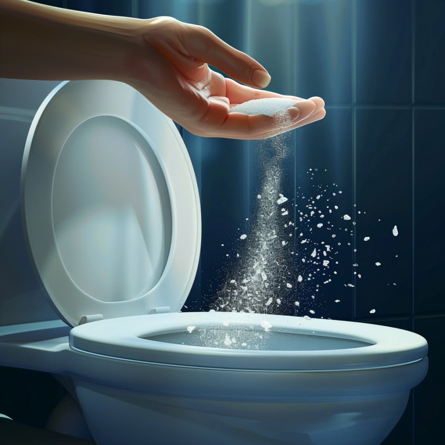 Muối hạt còn có khả năng làm sạch và thông cống bồn cầu cực kỳ hiệu quả